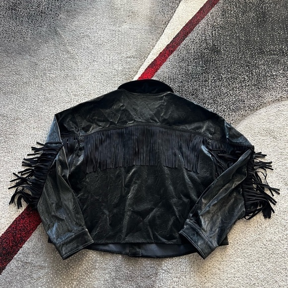Fate Rockstar Black Faux Suede Fringed Boho Jacket - Picture 7 of 7